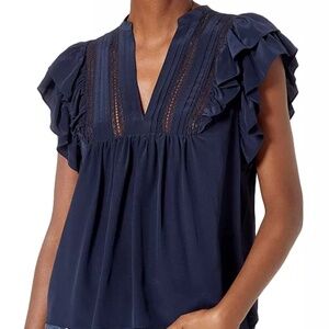 NWT Joie Katima Dark Sapphire Silk Top